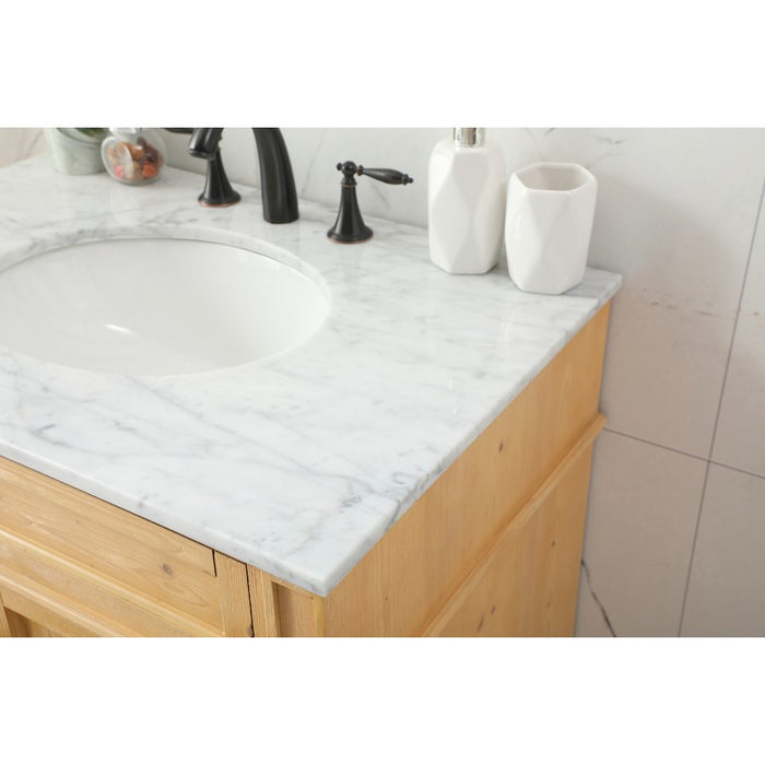 Elegant Park Avenue 32" Single Bathroom Vanity, Natural Wood