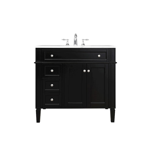 Elegant Kitchen/Bath Park Avenue 36" Single Bathroom Vanity, Black - VF12536BK