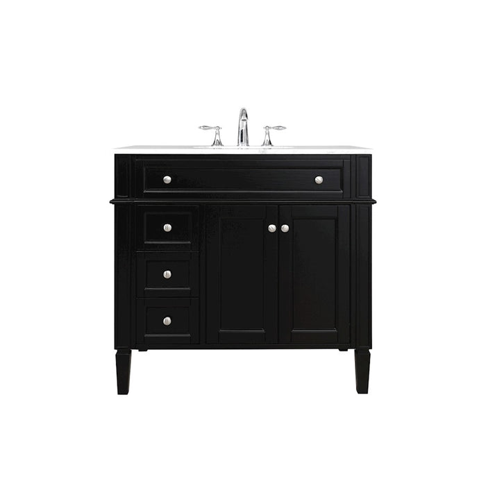 Elegant Kitchen/Bath Park Avenue 36" Single Bathroom Vanity, Black - VF12536BK
