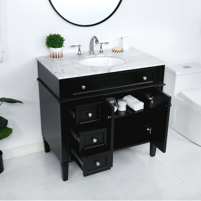 Elegant Kitchen/Bath Park Avenue 36" Single Bathroom Vanity, Black