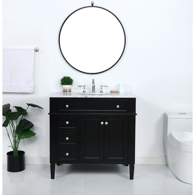 Elegant Kitchen/Bath Park Avenue 36" Single Bathroom Vanity, Black