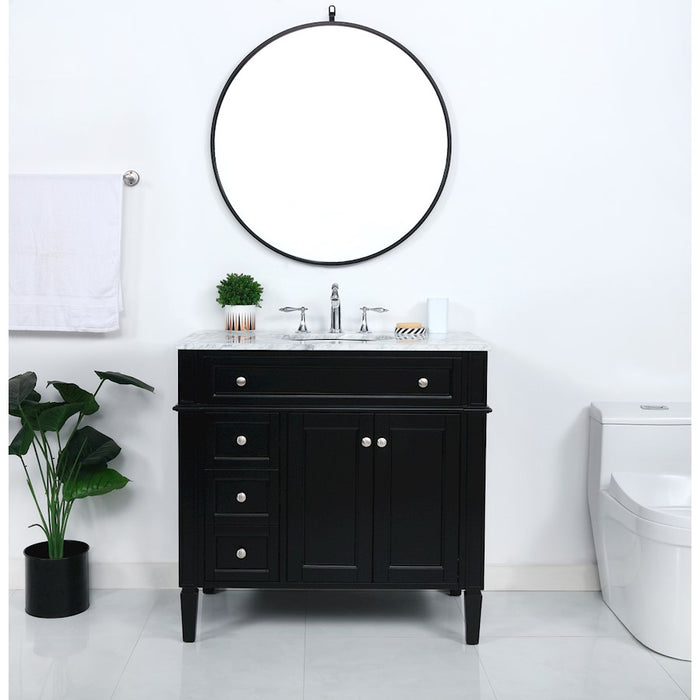 Elegant Kitchen/Bath Park Avenue 36" Single Bathroom Vanity, Black