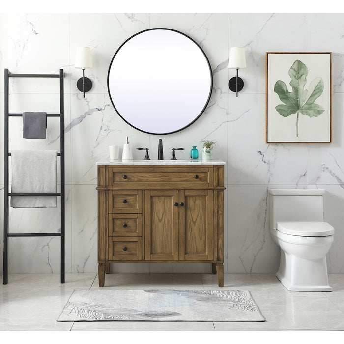Elegant Park Avenue 36" Single Bathroom Vanity, Driftwood