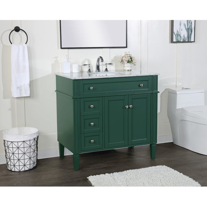 Elegant Kitchen/Bath Park Avenue 36" Single Bathroom Vanity, Green