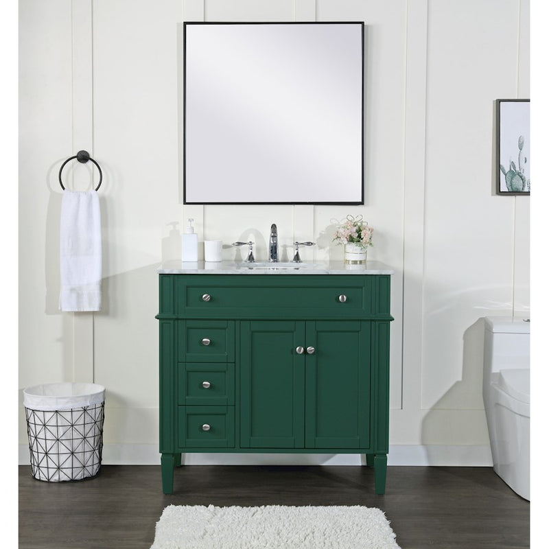 Elegant Kitchen/Bath Park Avenue 36" Single Bathroom Vanity, Green