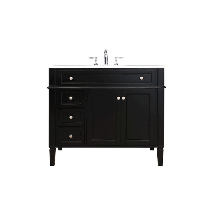 Elegant Kitchen/Bath Park Avenue 40" Single Bathroom Vanity, Black - VF12540BK