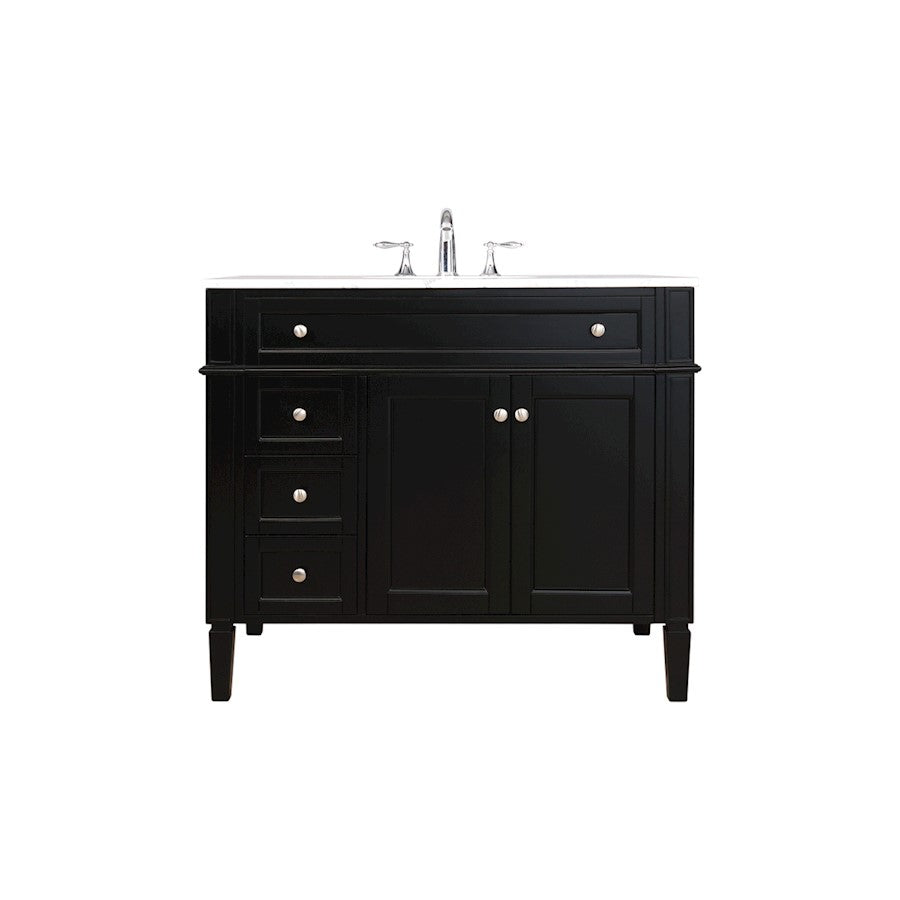 Elegant Kitchen/Bath Park Avenue 40" Single Bathroom Vanity, Black - VF12540BK