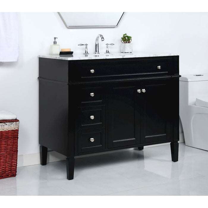 Elegant Kitchen/Bath Park Avenue 40" Single Bathroom Vanity, Black