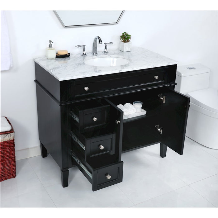 Elegant Kitchen/Bath Park Avenue 40" Single Bathroom Vanity, Black