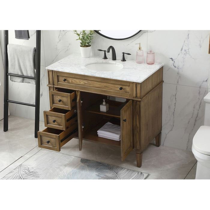 Elegant Park Avenue 40" Single Bathroom Vanity, Driftwood