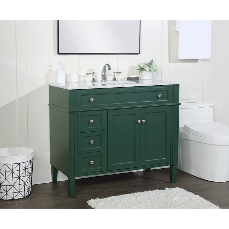 Elegant Kitchen/Bath Park Avenue 40" Single Bathroom Vanity, Green