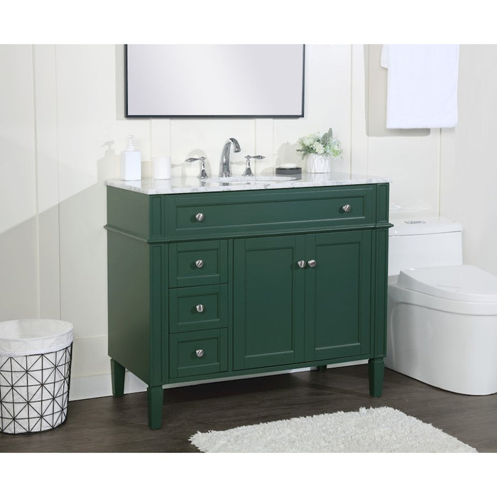 Elegant Kitchen/Bath Park Avenue 40" Single Bathroom Vanity, Green
