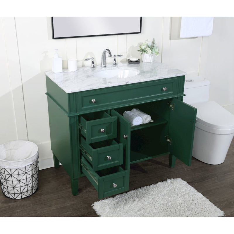 Elegant Kitchen/Bath Park Avenue 40" Single Bathroom Vanity, Green