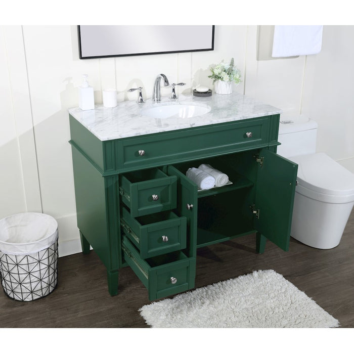 Elegant Kitchen/Bath Park Avenue 40" Single Bathroom Vanity, Green