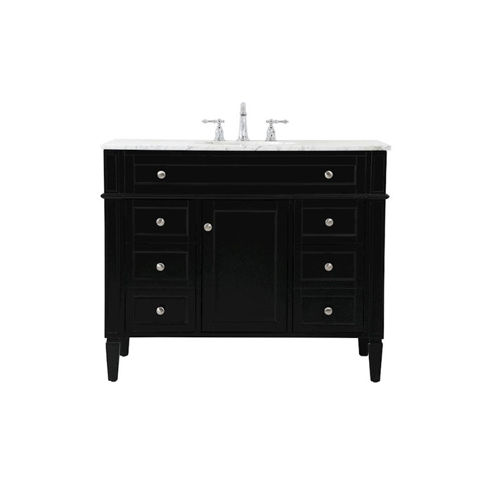 Elegant Kitchen/Bath Park Avenue 42" Single Bathroom Vanity, Black - VF12542BK