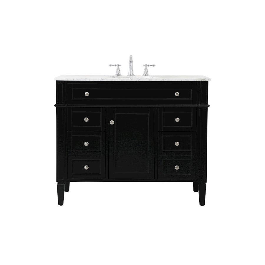 Elegant Kitchen/Bath Park Avenue 42" Single Bathroom Vanity, Black - VF12542BK