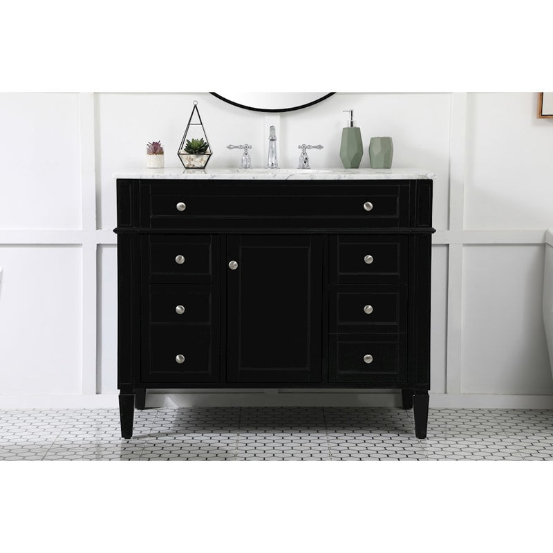 Elegant Kitchen/Bath Park Avenue 42" Single Bathroom Vanity, Black