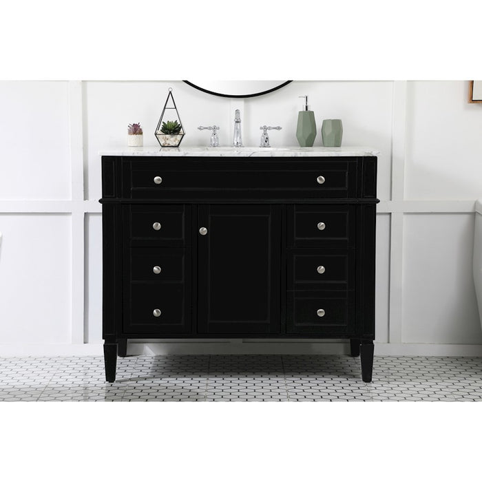 Elegant Kitchen/Bath Park Avenue 42" Single Bathroom Vanity, Black
