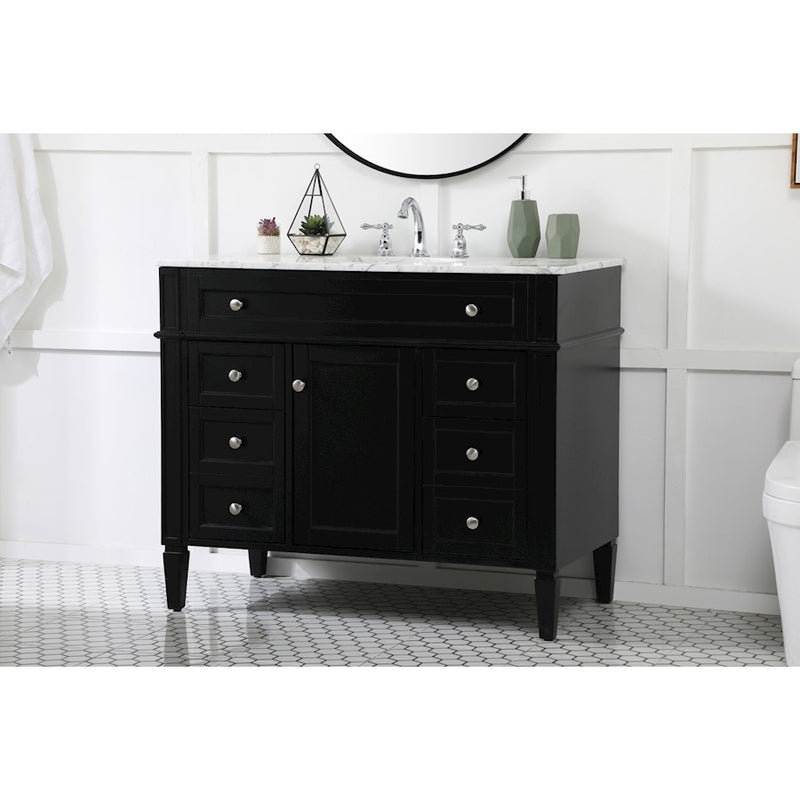 Elegant Kitchen/Bath Park Avenue 42" Single Bathroom Vanity, Black