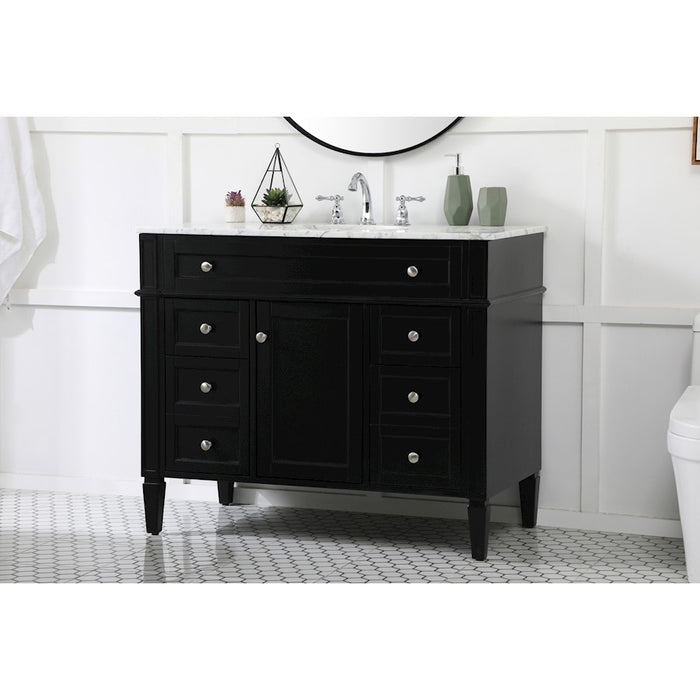 Elegant Kitchen/Bath Park Avenue 42" Single Bathroom Vanity, Black