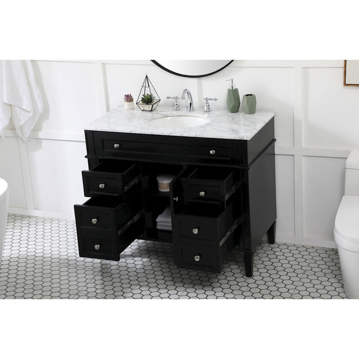 Elegant Kitchen/Bath Park Avenue 42" Single Bathroom Vanity, Black