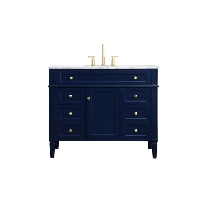 Elegant Kitchen/Bath Park Avenue 42" Single Bathroom Vanity, Blue - VF12542BL