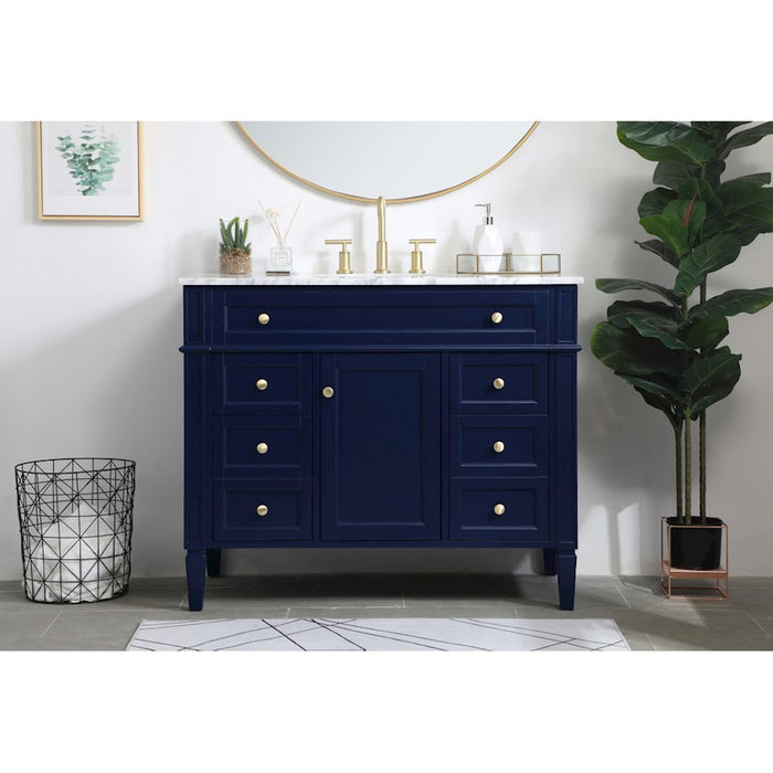 Elegant Kitchen/Bath Park Avenue 42" Single Bathroom Vanity, Blue