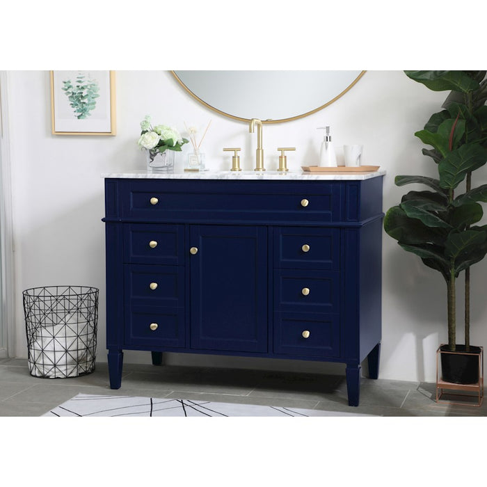 Elegant Kitchen/Bath Park Avenue 42" Single Bathroom Vanity, Blue