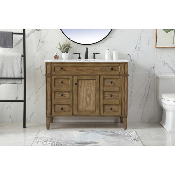 Elegant Park Avenue 42" Single Bathroom Vanity, Driftwood