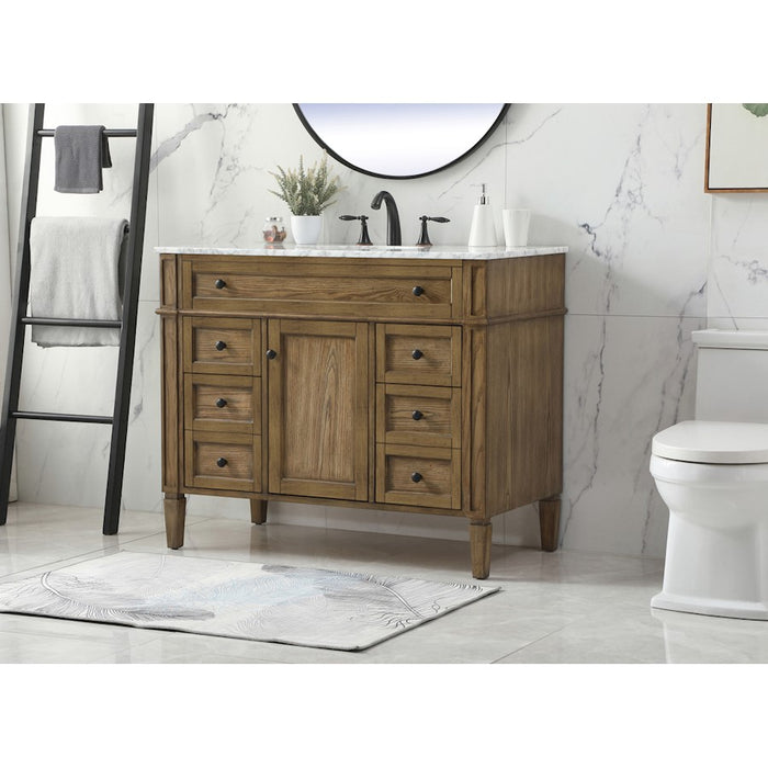 Elegant Park Avenue 42" Single Bathroom Vanity, Driftwood