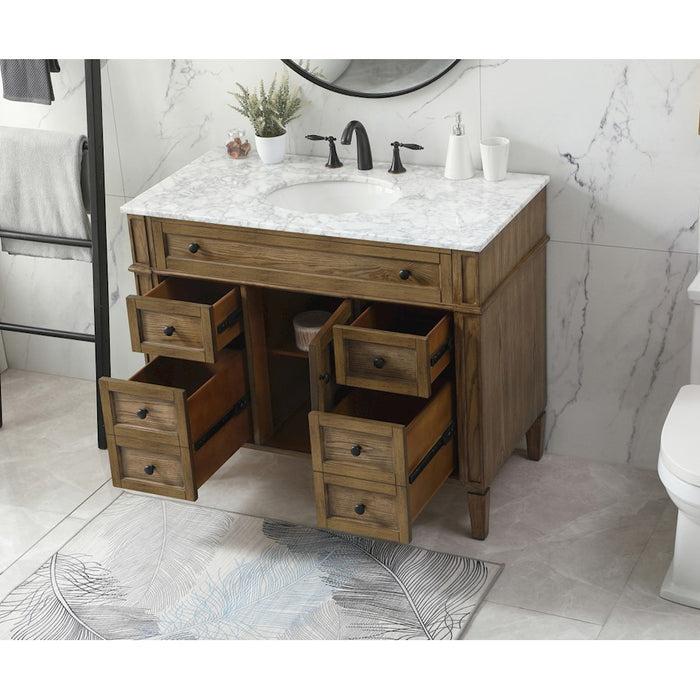 Elegant Park Avenue 42" Single Bathroom Vanity, Driftwood