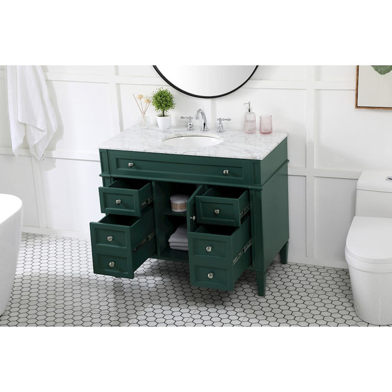 Elegant Kitchen/Bath Park Avenue 42" Single Bathroom Vanity, Green