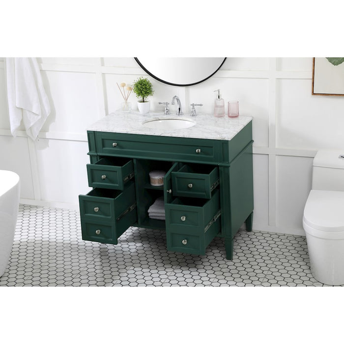 Elegant Kitchen/Bath Park Avenue 42" Single Bathroom Vanity, Green