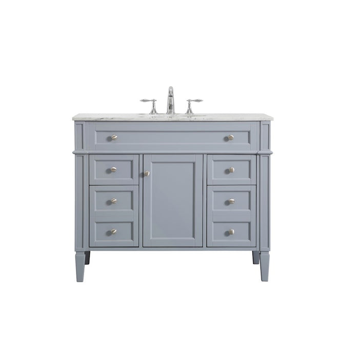 Elegant Kitchen/Bath Park Avenue 42" Single Bathroom Vanity, Grey - VF12542GR