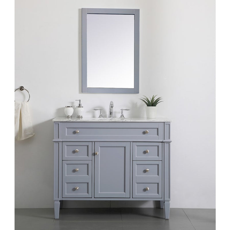 Elegant Kitchen/Bath Park Avenue 42" Single Bathroom Vanity, Grey