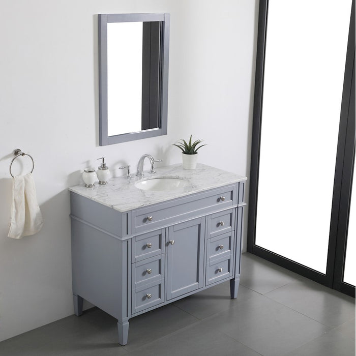 Elegant Kitchen/Bath Park Avenue 42" Single Bathroom Vanity, Grey