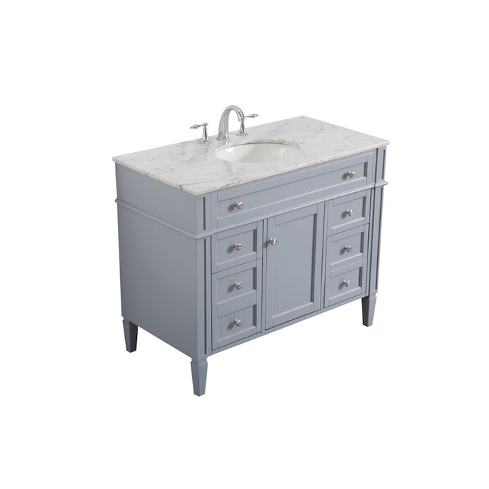 Elegant Kitchen/Bath Park Avenue 42" Single Bathroom Vanity, Grey