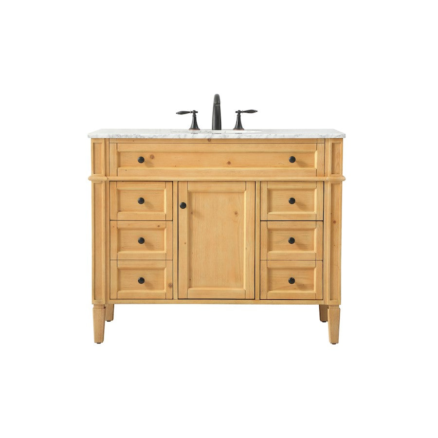 Elegant Park Avenue 42" Single Bathroom Vanity, Natural Wood - VF12542NW