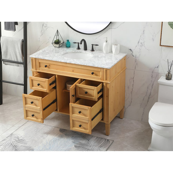 Elegant Park Avenue 42" Single Bathroom Vanity, Natural Wood