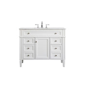 Elegant Kitchen/Bath Park Avenue 42" Single Bathroom Vanity, White - VF12542WH