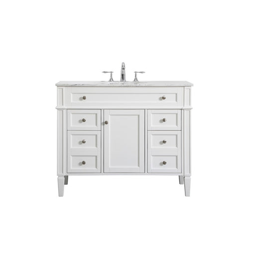 Elegant Kitchen/Bath Park Avenue 42" Single Bathroom Vanity, White - VF12542WH