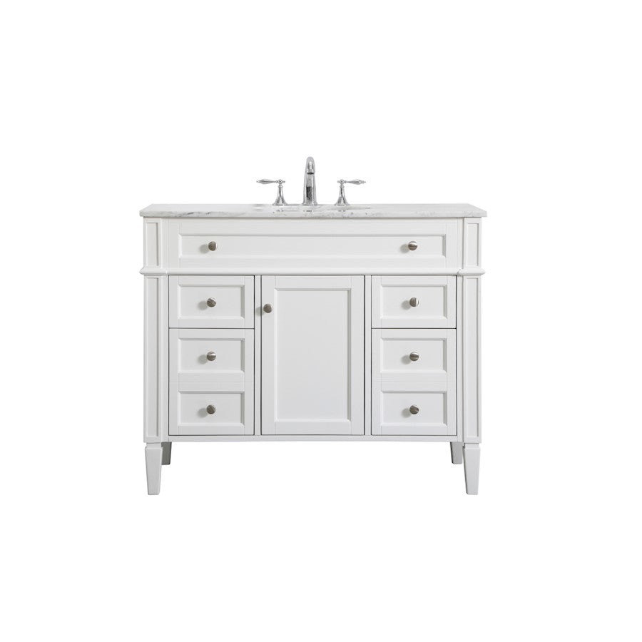 Elegant Kitchen/Bath Park Avenue 42" Single Bathroom Vanity, White - VF12542WH