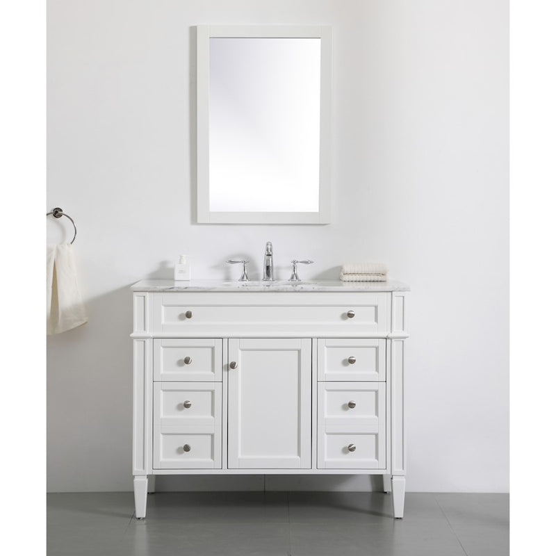 Elegant Kitchen/Bath Park Avenue 42" Single Bathroom Vanity, White