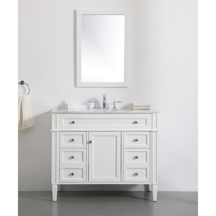 Elegant Kitchen/Bath Park Avenue 42" Single Bathroom Vanity, White