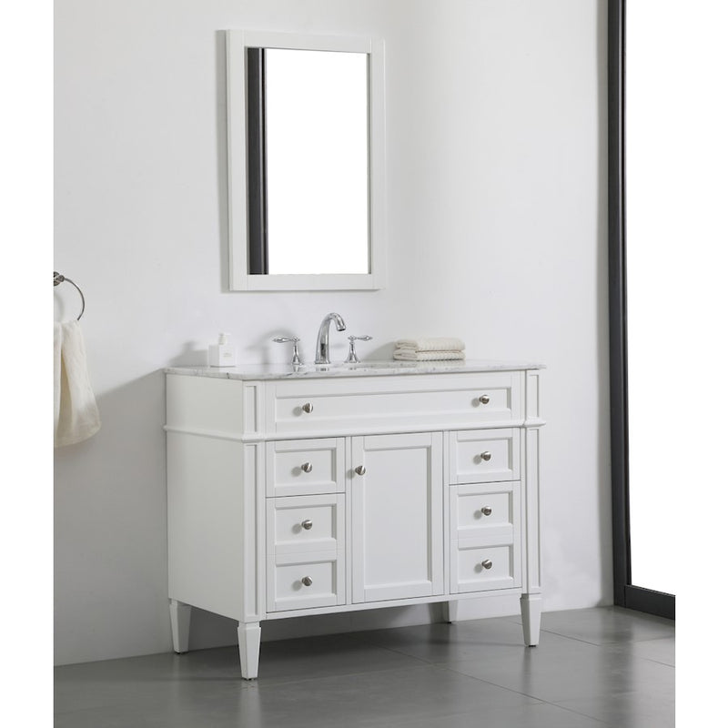 Elegant Kitchen/Bath Park Avenue 42" Single Bathroom Vanity, White