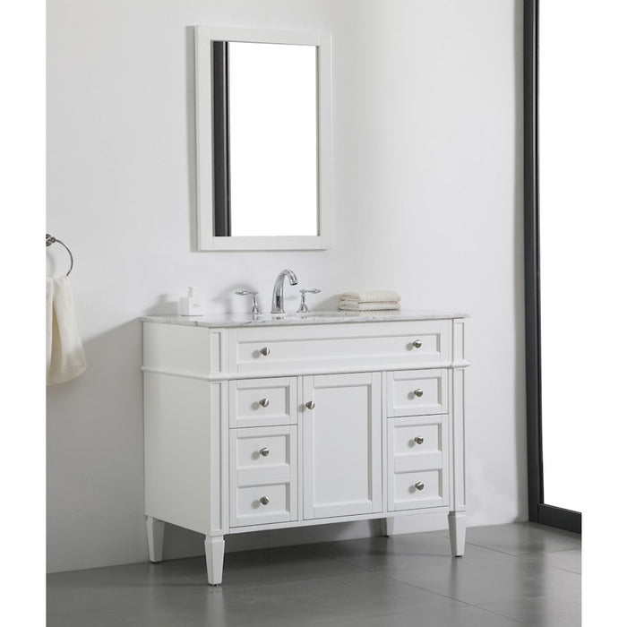 Elegant Kitchen/Bath Park Avenue 42" Single Bathroom Vanity, White