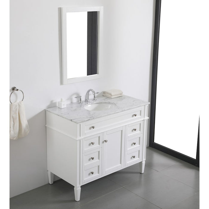 Elegant Kitchen/Bath Park Avenue 42" Single Bathroom Vanity, White