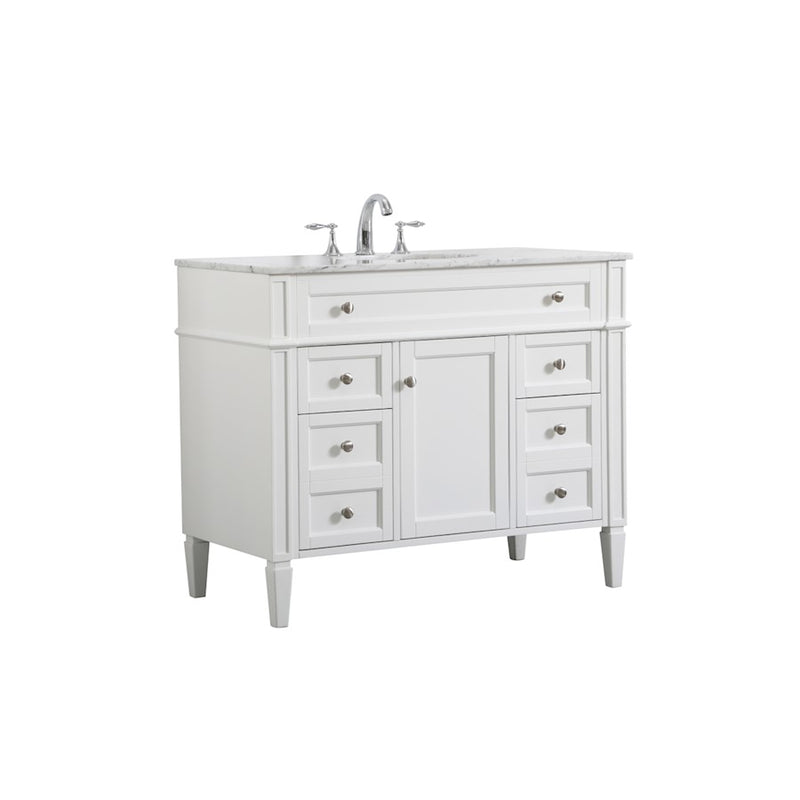 Elegant Kitchen/Bath Park Avenue 42" Single Bathroom Vanity, White