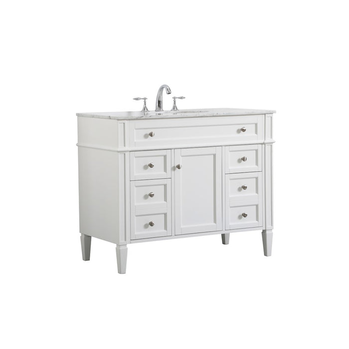 Elegant Kitchen/Bath Park Avenue 42" Single Bathroom Vanity, White