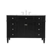 Elegant Kitchen/Bath Park Avenue 48" Single Bathroom Vanity, Black - VF12548BK